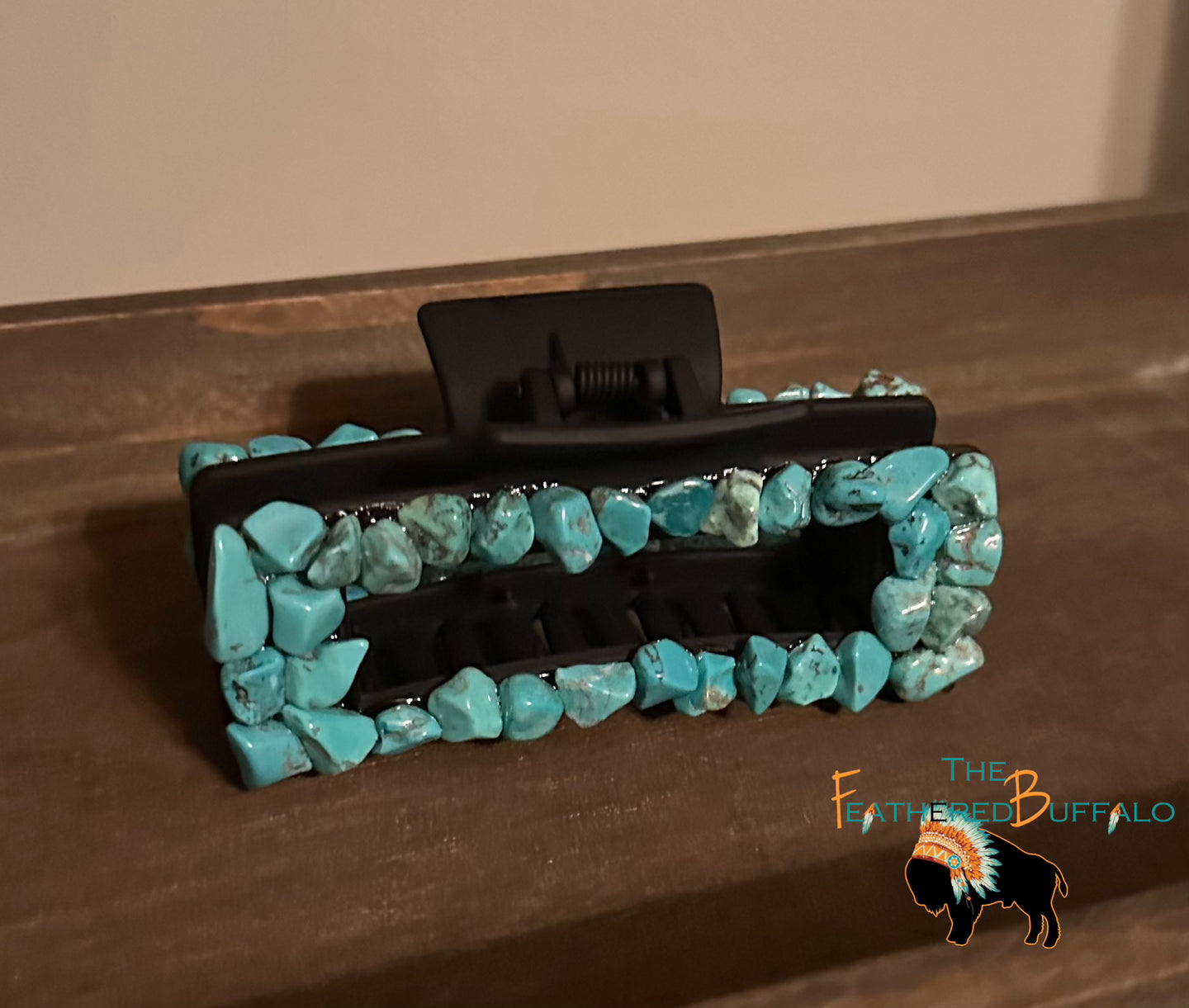 Large Turquoise Stone Claw Clip
