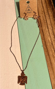 Coppertone Thunderbird Necklace/Earring Set