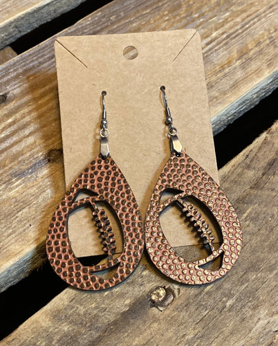 Football Cutout Wooden Earrings