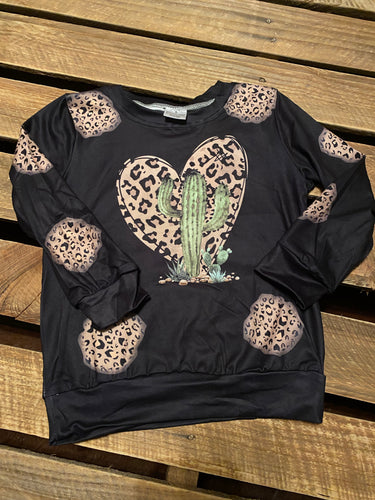 Desert Cactus Printed Kids LS Shirt