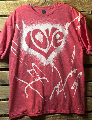 Love Heart Bleached Tee